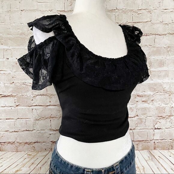 ASOS lace ribbed crop top - Picture 1 of 7